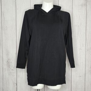 Torrid Black Fleece Tunic Hoodie w/ Snap Hem – Size 2